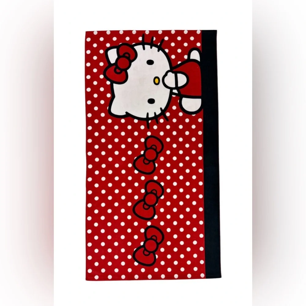 Hello Kitty Red Polka Dot Beach Towel- New